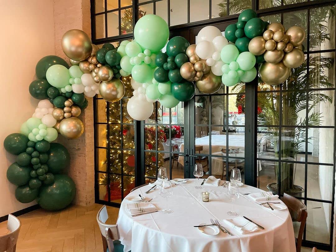 Dark Green Balloons 100pcs Dark Green Balloon Garland Arch Kit 5/10/12/18 Inch Different Sizes Dark Green Matte Latex Balloon for Baby Shower Birthday Jungle Safari Party Decorations Christmas Balloon