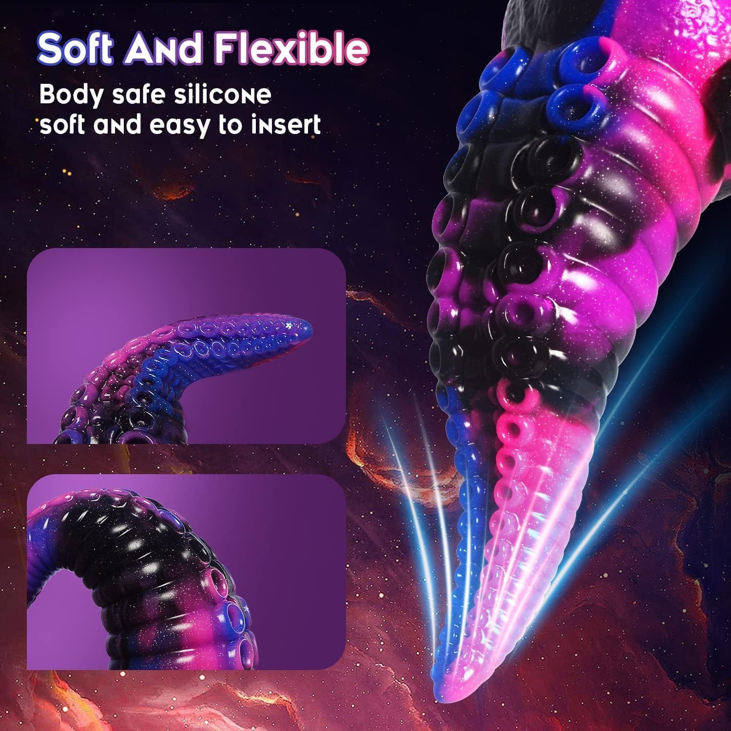 Tentacle Realistic Dildo for Women: 8.7" Big Anal Dildo with Strong Suction Cup, Huge Monster Liquid Silicone Anal Plug Prostate Massager for Hands-Free Play Adult Sex Toys for Women