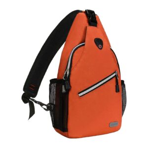 MOSISO Mini Sling Backpack,Small Hiking Daypack Travel Outdoor Casual Sports Bag, Orange