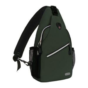 MOSISO Mini Sling Backpack,Small Hiking Daypack Travel Outdoor Casual Sports Bag, Emerald Green