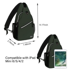 MOSISO Mini Sling Backpack,Small Hiking Daypack Travel Outdoor Casual Sports Bag, Emerald Green