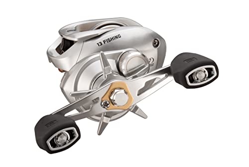 13 FISHING - Modus C2 Baitcast Reel - 6.6:1 Gear Ratio - Left Hand Retrieve (Fresh) - MODC2-6.6-LH,Silver