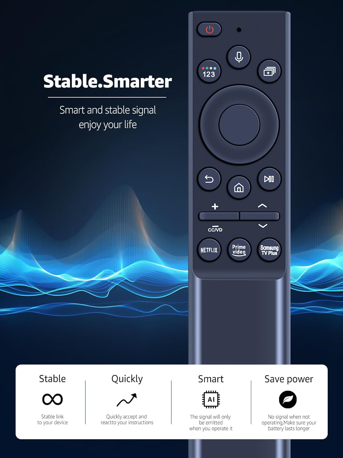 New 2021 Models BN59-01357F Voice Replacement Remote Control for Samsung QLED Smart TVs Compatible with Neo QLED, The Frame and Crystal UHD Series (BN59-01357F)