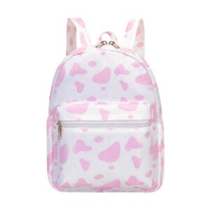 yixiamo cute mini tiny small lightweight water repellent pack bag backpack for grils children and adult (cow print pink)