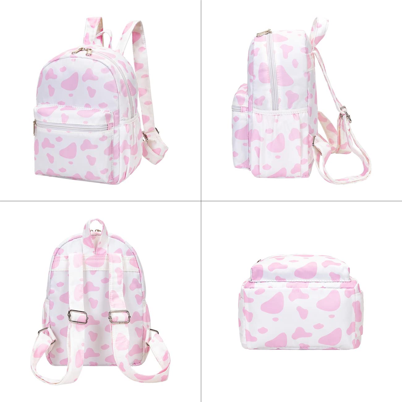 YiXiamo Cute mini tiny small lightweight water repellent pack bag backpack for grils children and adult (Cow Print Pink)