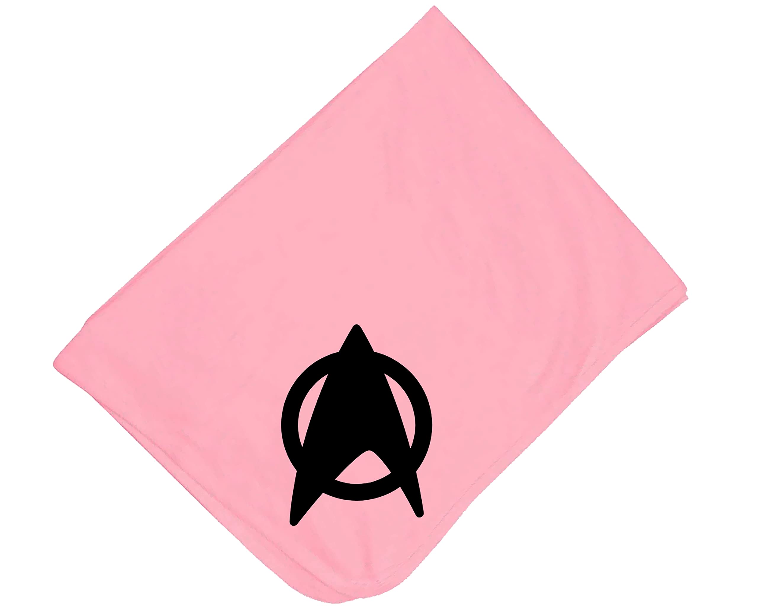 Trekkie Baby Onesie and Blanket - Princess? I'd Rather Be A Starship Captain - Starfleet Insignia (3-6 Month - Pink Fabric - Black Design)