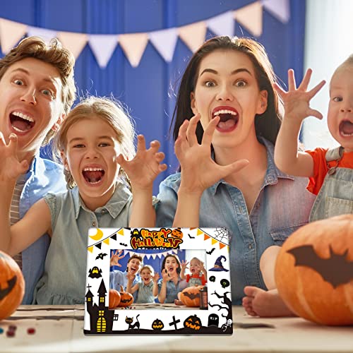 party greeting Halloween Ghost Ceramic Photo Frame Halloween Decorations Halloween Photo Frame Gifts Horizontally Used Size 4x6 Suitable for Halloween Photo Frame Gift Desktop Use (Happy Halloween)