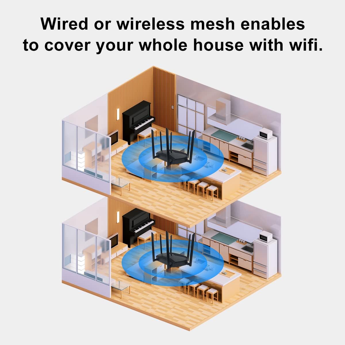 Wiflyer AX1800 4G LTE Router WiFi 6 (Z2101AX-PCIE-E), Dual Band Gigabit Wireless Router, Speed Up to 1800mbps, Cellular Router with SIM Card Slot Unlocked