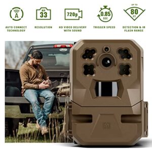 Moultrie Edge Cellular Trail Camera -Auto Connect - Nationwide Coverage - 720p Video with Audio - Built in Memory - Cloud Storage - 80 ft Low Glow IR LED Flash