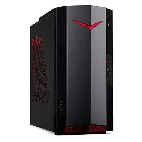 Acer Nitro 50 N50-640-UR13 Gaming Desktop | 12th Gen Intel Core i5-12400F 6-Core Processor | NVIDIA GeForce RTX 3050 | 16GB 3200MHz DDR4 | 512GB SSD | 1TB HDD | Intel Wi-Fi 6E AX211 | Windows 11 Home