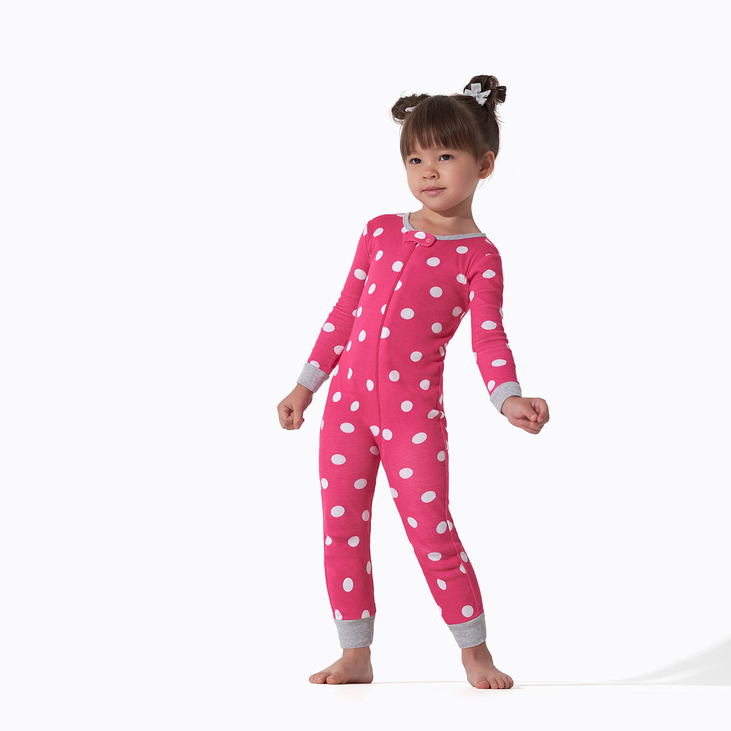 Onesies Brand Baby Girl's 3-Pack Snug Fit One-Piece Cotton Pajamas, Dots & Kitties, 6 Months