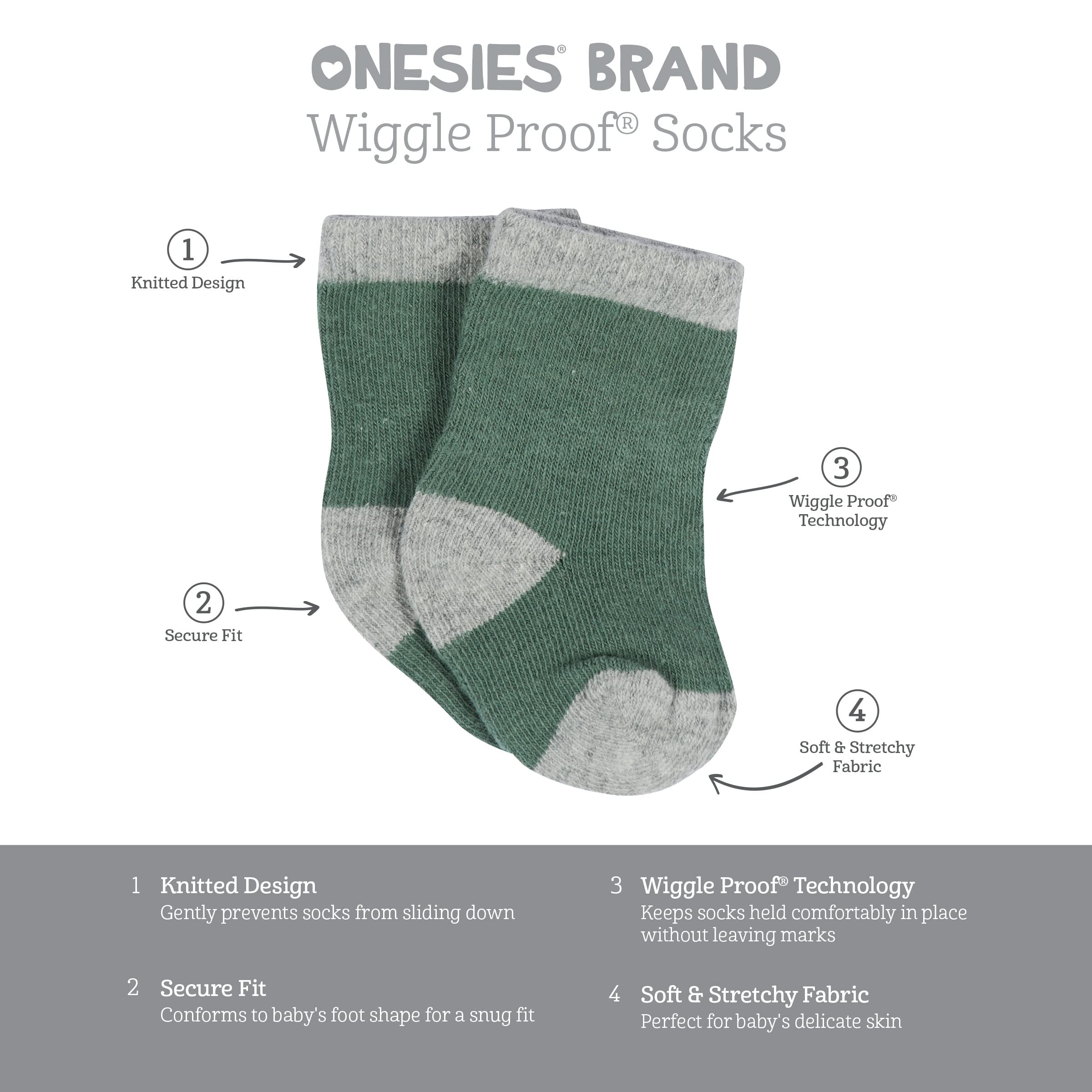 Onesies Brand Unisex Baby 12-Pair Bootie Socks Bear 0-6 Months