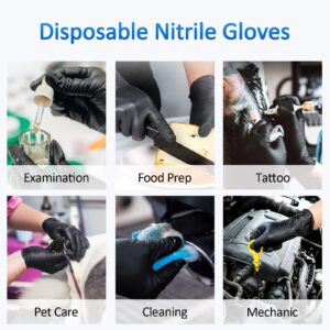 Schneider Nitrile Exam Gloves, Black, Large, 50-ct Box, 4-mil, Latex-Free, Powder-Free, Food-Safe (NBFK7113)