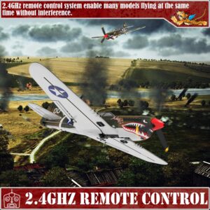 LEAMBE RC Plane 4 Channel Remote Control Airplane - Ready to Fly P-40 Warhawk RC Airplane for Beginners Adult with Xpilot Stabilization System & One Key Aerobatic