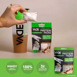 VADE Nutrition Dissolvable Protein Packs - 100% Whey Isolate Protein Powder Cappuccino - Low Carb, Low Calorie, Lactose Free, Sugar Free, Fat Free, Gluten Free - 30 Packets to Go