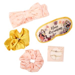 Disney Princess Girls Gift Set - Girls Spa Set Includes Pouch, Sleep Mask, Hair Scrunchies and Spa Headband Accessories