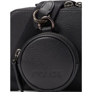 COACH Charter Slim Crossbody in Pebble Leather with Sculpted C Hardware Branding, Black