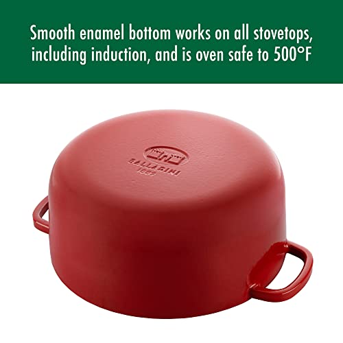 Ballarini Bellamonte Cast Iron Dutch Oven with Lid 4.25-qt, Serves 3-4, Pomodoro Red