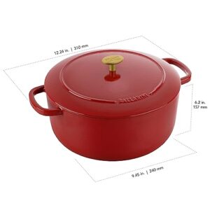 Ballarini Bellamonte Cast Iron Dutch Oven with Lid 4.25-qt, Serves 3-4, Pomodoro Red