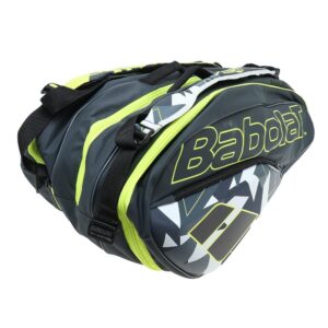 babolat pure aero rhx12 tennis bag grey and yellow