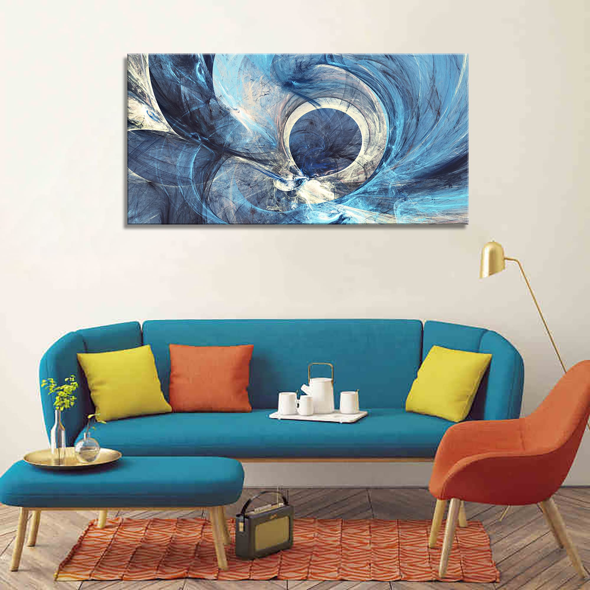 YYYYHPP YP1275 Abstract Wall Art Modern Minimalist Abstract Canvas Painting Blue Canvas Wall Art Print Painting for Wall Decor Home Decor