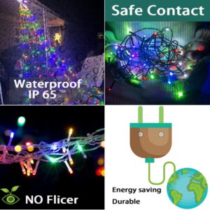 Aokudoni Outdoor Christmas Decorations 12.6ft 350LED Waterfall Lights, 8 Modes Christmas Lights, Christmas Decorations for Tree, Outdoor Christmas Lights for House Tree Holiday Party, Multicolor