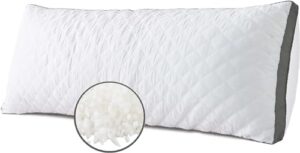 whatsbedding memory foam body pillow -fluffy body pillows for adults -large long bed pillows for sleeping - 20x54 inch, white