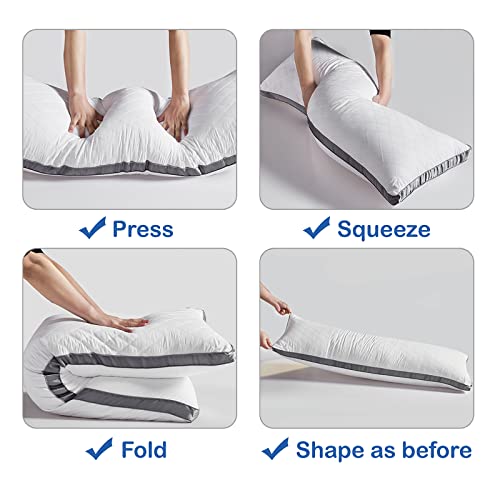 WhatsBedding Memory Foam Body Pillow -Fluffy Body Pillows for Adults -Large Long Bed Pillows for Sleeping - 20x54 inch, White