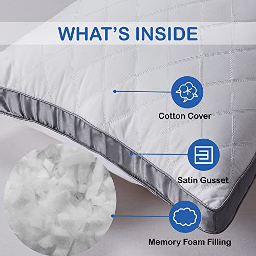 WhatsBedding Memory Foam Body Pillow -Fluffy Body Pillows for Adults -Large Long Bed Pillows for Sleeping - 20x54 inch, White