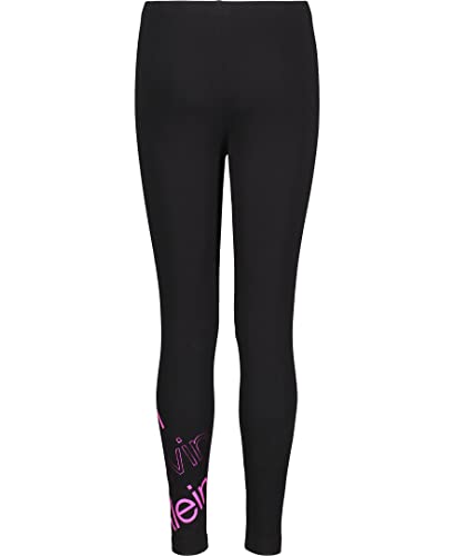 Calvin Klein Girls' Legacy Performance Leggings, Black/Pink, 8-10