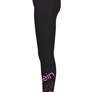 Calvin Klein Girls' Legacy Performance Leggings, Black/Pink, 8-10