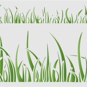 FINGERINSPIRE Grass Stencil for Painting 11.7x8.3" Blade Grass Template Reed Grass Landscape Stencil Cattail Leaves Drawing Stencil Plant Green Camo Stencil for Painting on Wood Furniture Wall Paper