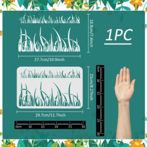 FINGERINSPIRE Grass Stencil for Painting 11.7x8.3" Blade Grass Template Reed Grass Landscape Stencil Cattail Leaves Drawing Stencil Plant Green Camo Stencil for Painting on Wood Furniture Wall Paper