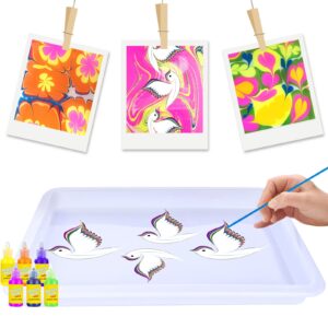 Water Marbling Paint Kit Arts and Crafts for Girls & Boys Christmas Thanksgiving Gifts for Kids Ages 4 5 6 7 8 9 10