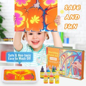 Water Marbling Paint Kit Arts and Crafts for Girls & Boys Christmas Thanksgiving Gifts for Kids Ages 4 5 6 7 8 9 10