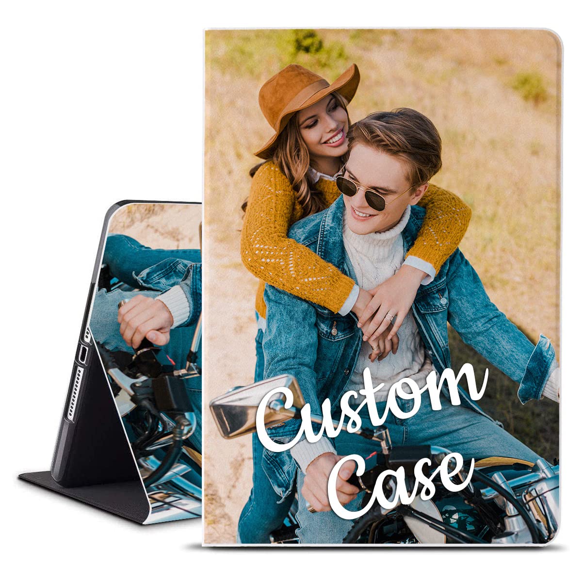 Custom Case for iPad 7th/8th/9th(2019/2020/2021) Generation with Photo/Text, Personalized Picture/Name iPad 10.2 Cover Protective Leather, Auto Sleep/Wake