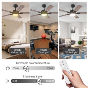 cumilo 52" Smart Ceiling Fans with Lights Remote,Quiet DC Motor,Outdoor Indoor Modern Farmhouse Ceiling Fan,Dimmable,6-Speed,WIFI Alexa,APP workable,Matte Black for Bedroom,Living Room,Patio,Porch