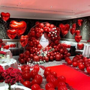 Red Balloons 110Pcs Red Balloon Garland Arch Kit 5/10/12/18 Inch Matte Latex Red Balloons Different Sizes as Birthday Balloons Wedding Valentine’s Day Balloons Christmas Balloons Party Decorations