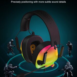 SENZER SG500 Surround Sound Pro Gaming Headset with Noise Cancelling Microphone - Soft Memory Foam Padding - Portable Foldable Headphones for PC, PS4, PS5, Xbox One, Switch - Gradient