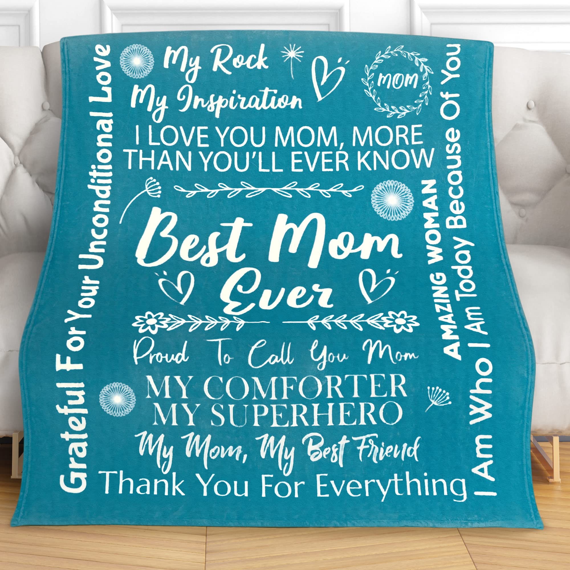 Luxe Extreme Mom Blanket, for Mom, Birthday Gifts for Mom from Daughter or Son, Best Mom Ever Gift Blanket, Mom Gifts for Mother's Day, I Love You Mom Unique Birthday Gift