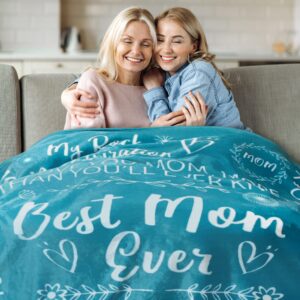 Luxe Extreme Mom Blanket, for Mom, Birthday Gifts for Mom from Daughter or Son, Best Mom Ever Gift Blanket, Mom Gifts for Mother's Day, I Love You Mom Unique Birthday Gift