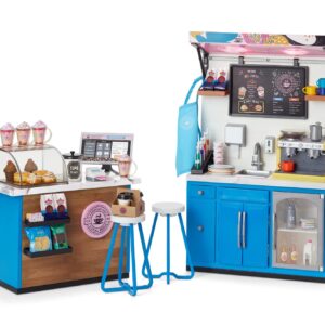 American Girl Truly Me 18-inch Doll Coffee Shop Playset with Pretend Espresso Machine and Cash Register, For Ages 6+