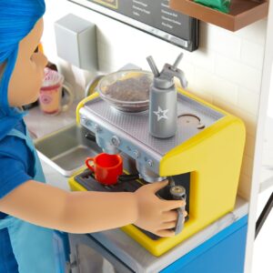 American Girl Truly Me 18-inch Doll Coffee Shop Playset with Pretend Espresso Machine and Cash Register, For Ages 6+