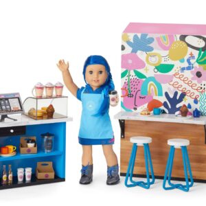 American Girl Truly Me 18-inch Doll Coffee Shop Playset with Pretend Espresso Machine and Cash Register, For Ages 6+