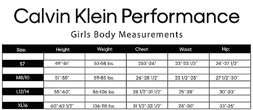 Calvin Klein Girls' Performance Sport Hoodie Sweatshirt, Black Fresh, 12-14