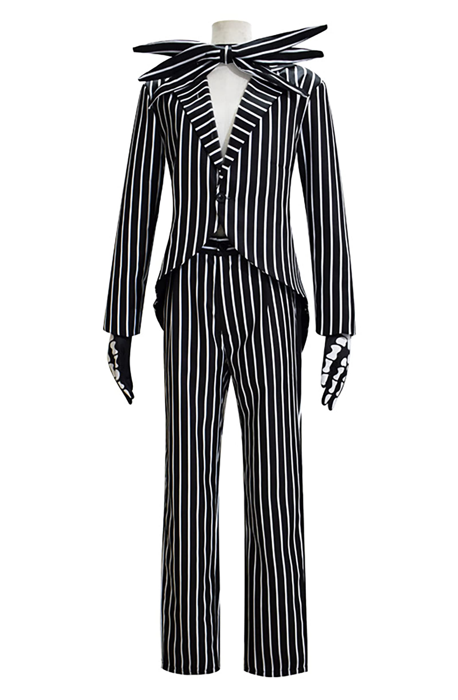 nezababycos Jack Skellington Costume Nightmare Before Christmas Cosplay Sally Uniform Halloween for Adult Men XL