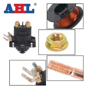 AHL Starter Relay Solenoid for 12 Volts Mercury Marine Mercury 4 Terminal 20HP 25HP 40HP 45HP 50HP 55HP 60HP 65HP 70HP 80HP 90HP 89-818997A1 89-850188t1 89-850187T1 89-818999A2 65W-81941-00-00