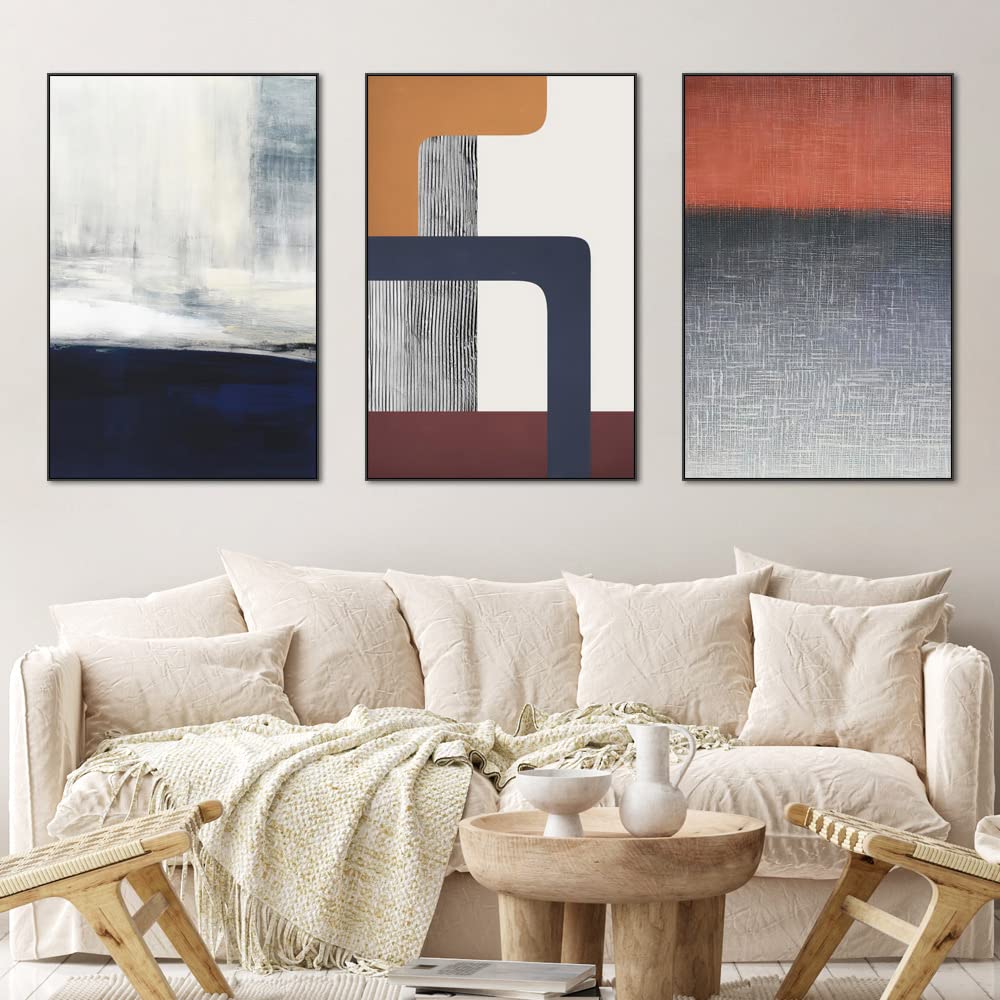 Wall Art, Boho Oil Painting Photo Modern Posters Prints Ready to Decorate Hanging Living Room Bedroom Bathroom Office Home Wall Decor (Abstract oil painting, 16" X 24" X 3 pieces)