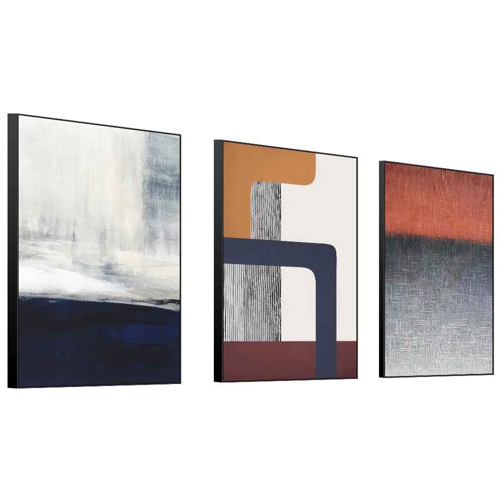 Wall Art, Boho Oil Painting Photo Modern Posters Prints Ready to Decorate Hanging Living Room Bedroom Bathroom Office Home Wall Decor (Abstract oil painting, 16" X 24" X 3 pieces)