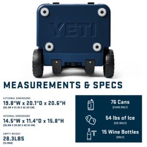 YETI Roadie 48 Wheeled Cooler with Retractable Periscope Handle, Navy